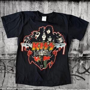 KISS Kruise 2011 Tour Tee Black Band Shirt Small Rock Graphic Small